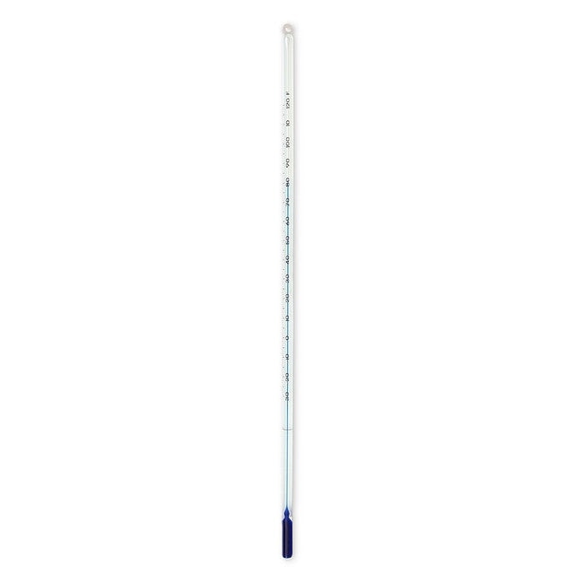 Heathrow Scientific 80702 Thermometer, Blue Liquid, -4 to 230°F, Total Immersion, 12", 1/pk