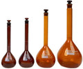 Heathrow Scientific 2307A-20 Volumetric Flask, Amber, Class A, Glass Stopper, 20 mL, 6/pk