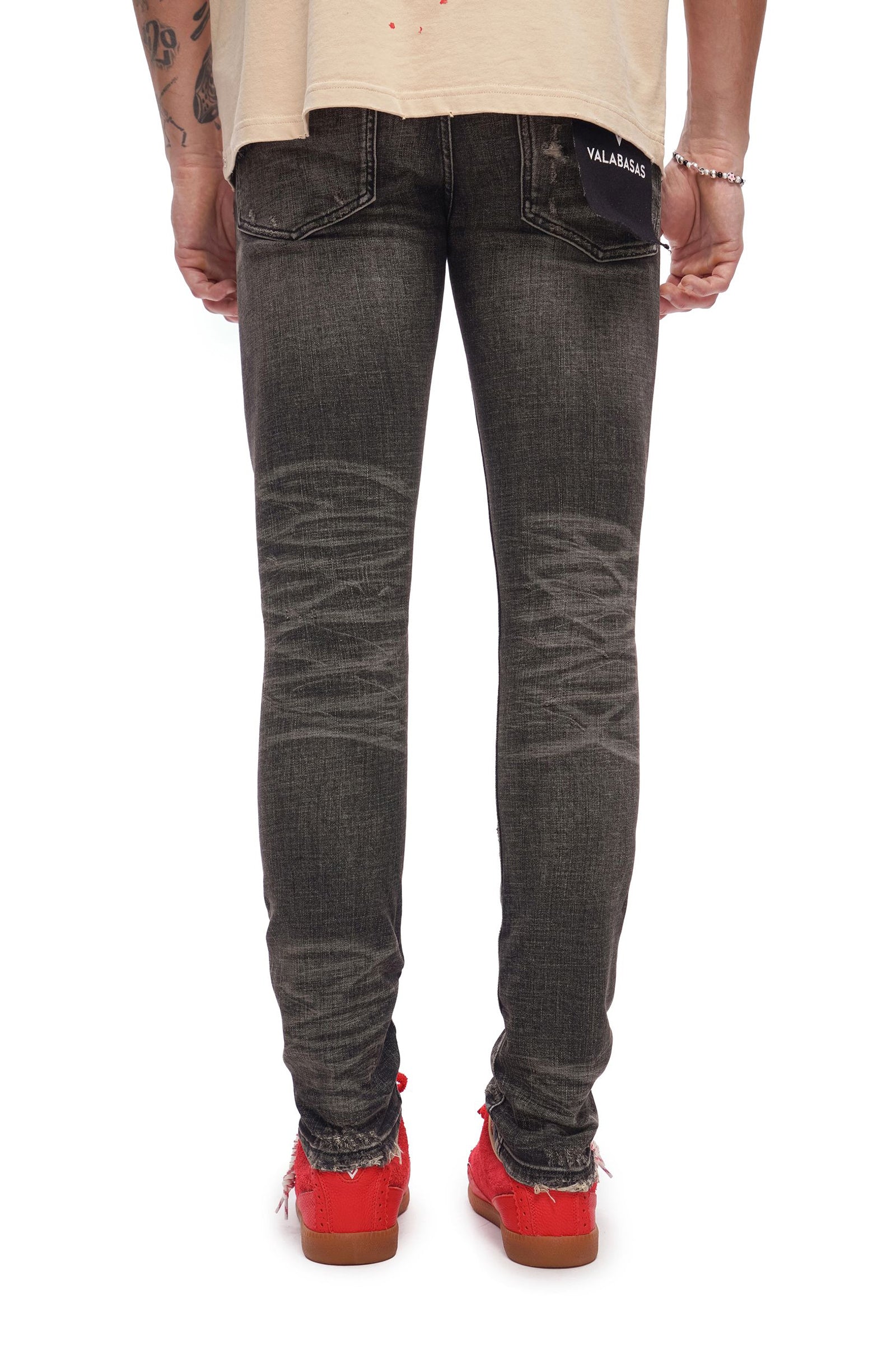 Valabasas Collage Skinny Jean - Grey Vintage Wash