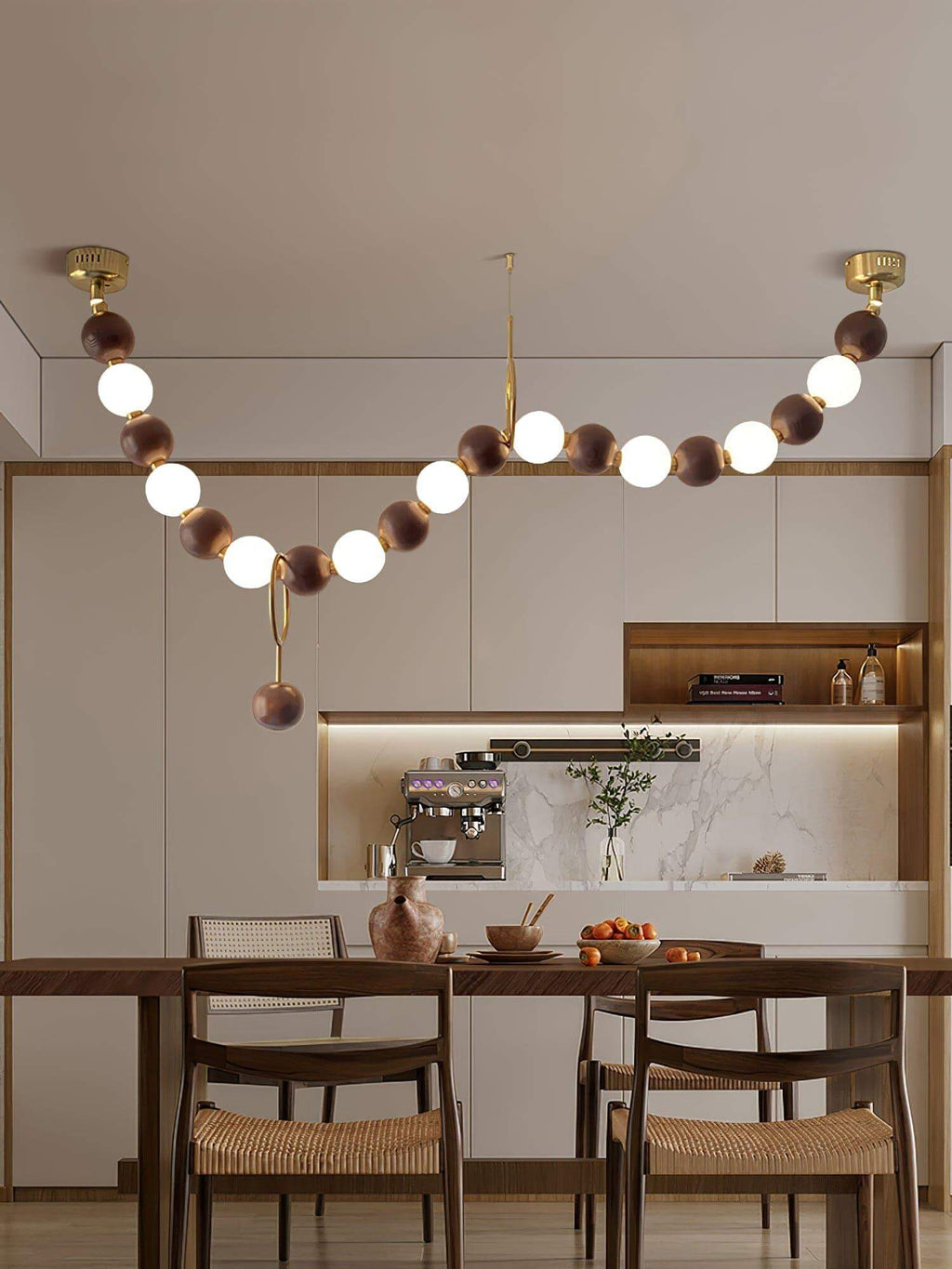 Walnut Necklace Chandelier
