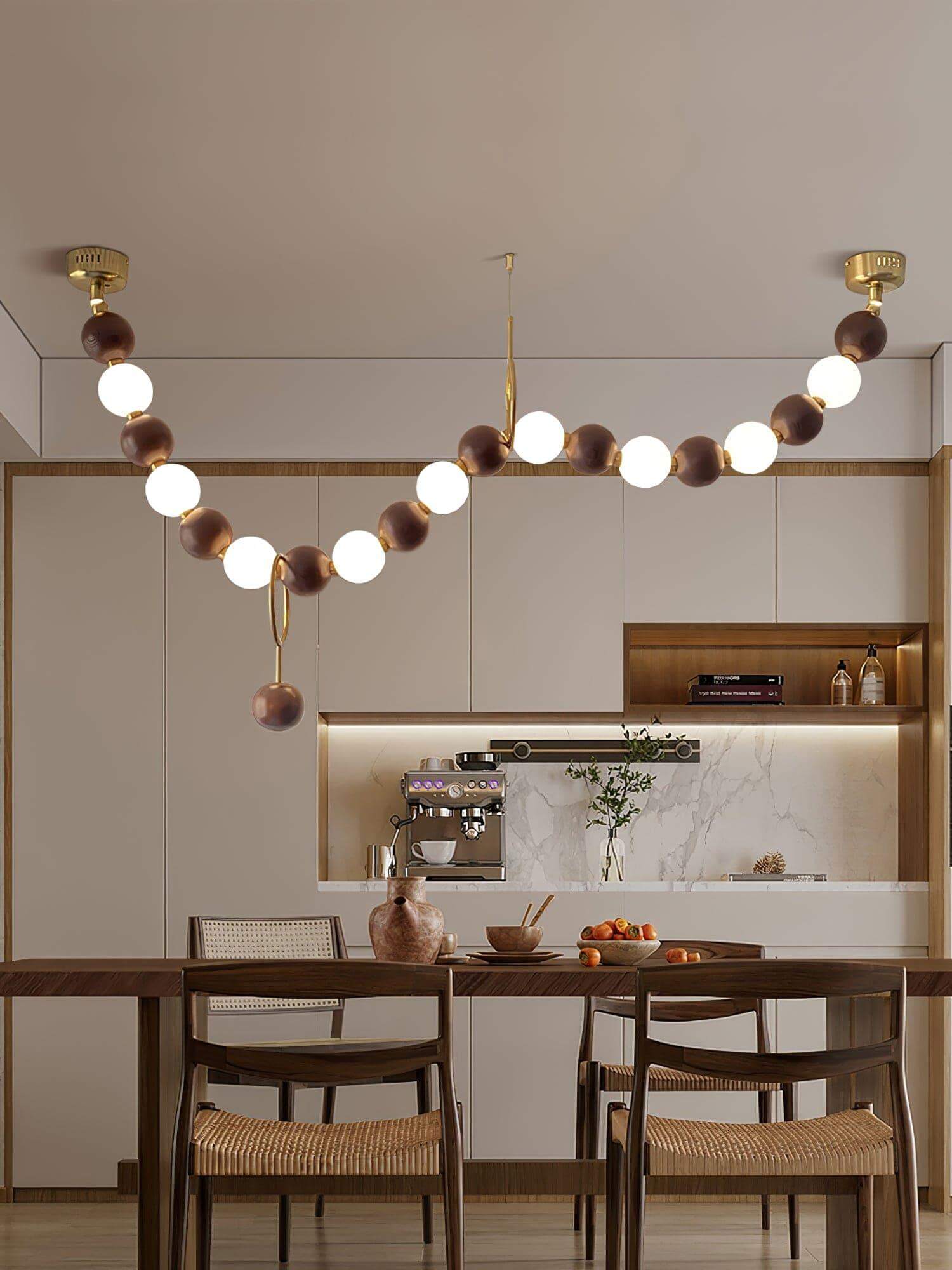 Walnut Necklace Chandelier