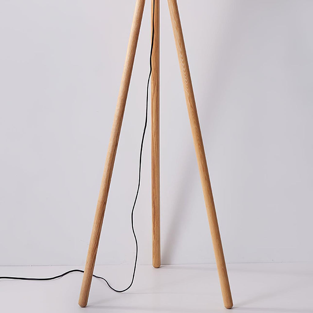 Wooden Pumpkin Floor Lamp