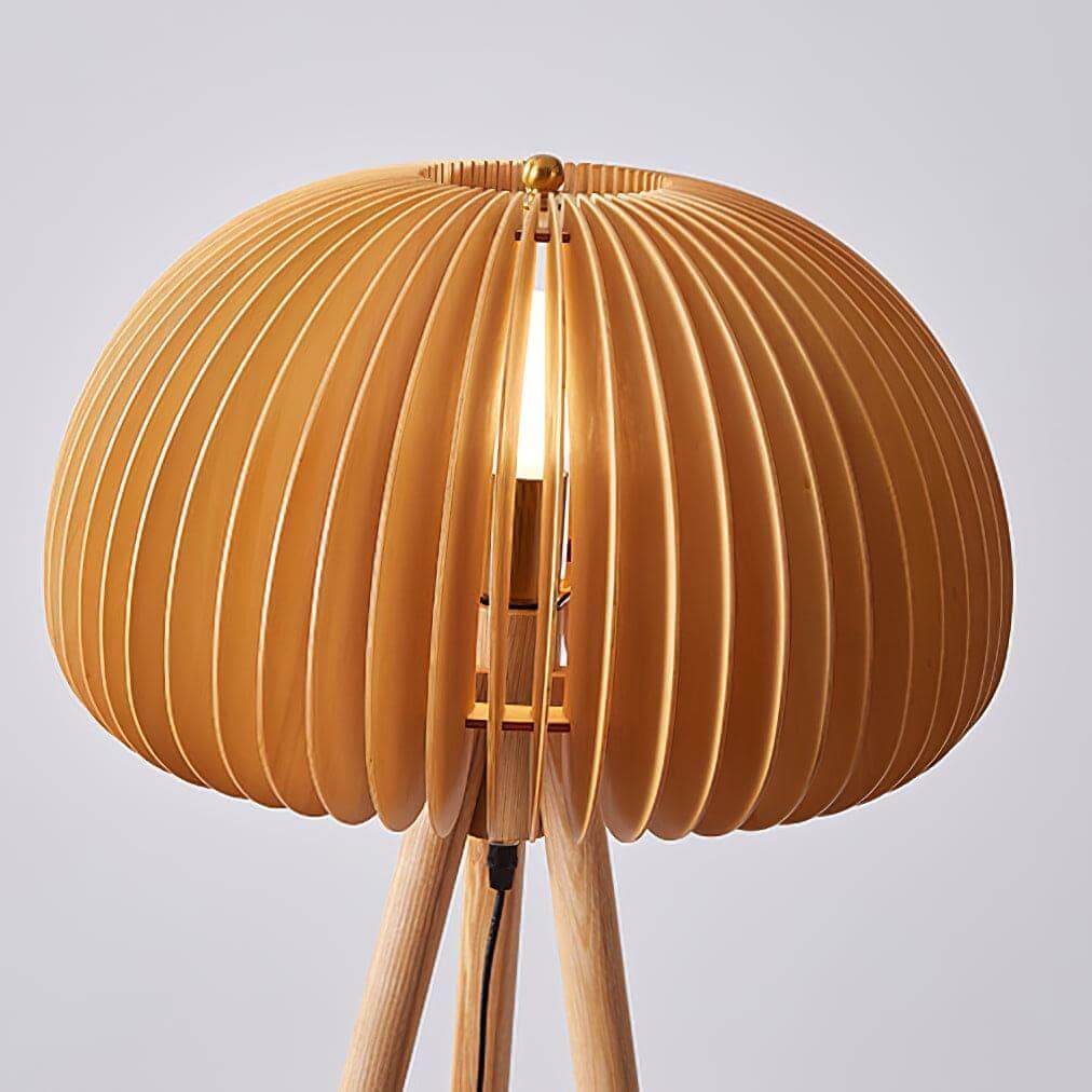 Wooden Pumpkin Floor Lamp