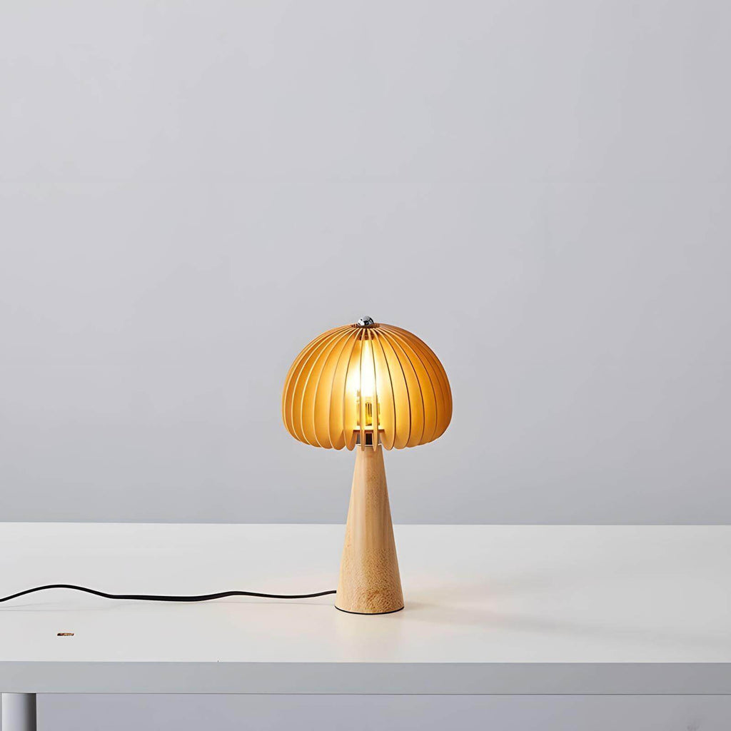 Wooden Pumpkin Table Lamp