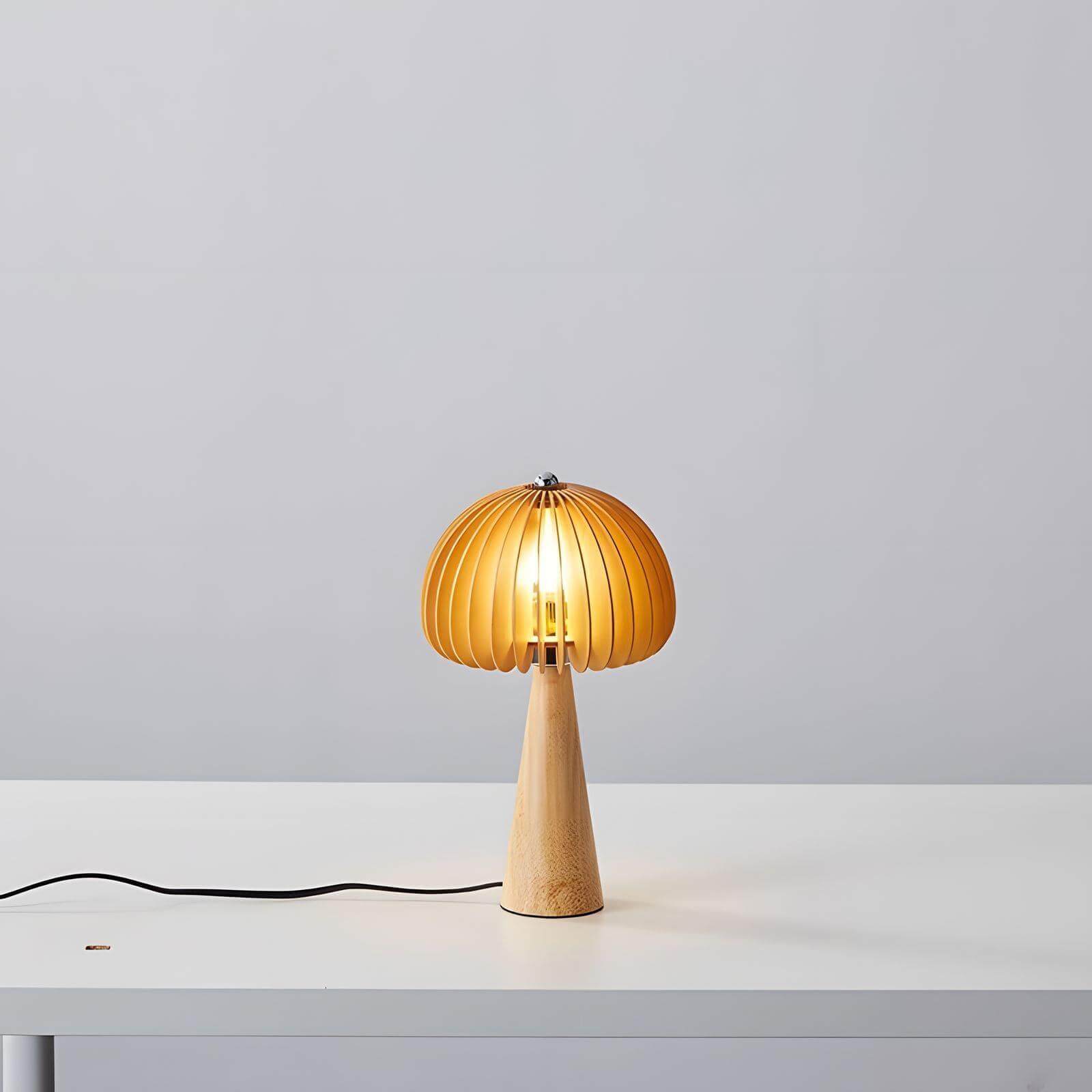 Wooden Pumpkin Table Lamp