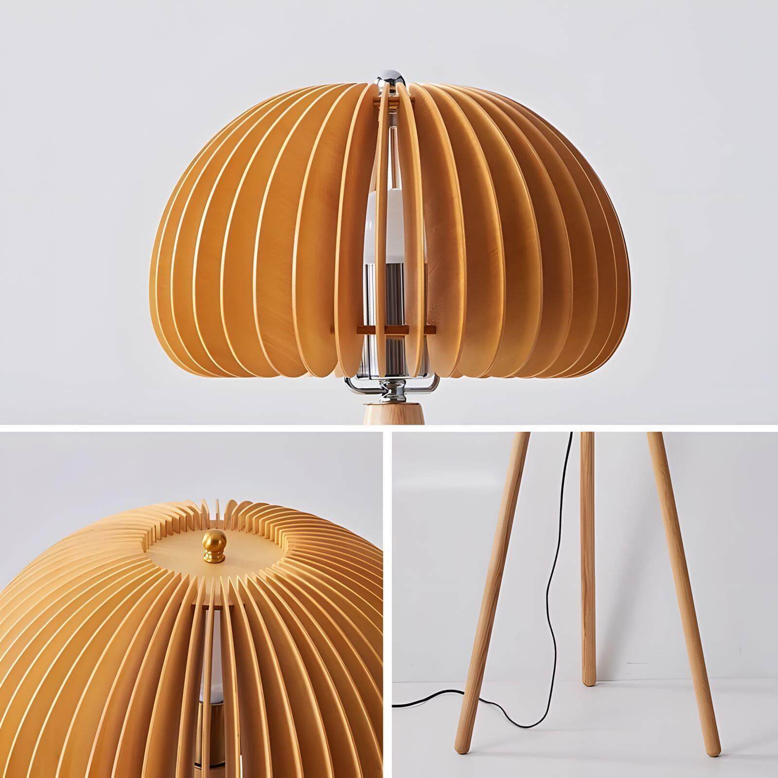 Wooden Pumpkin Table Lamp