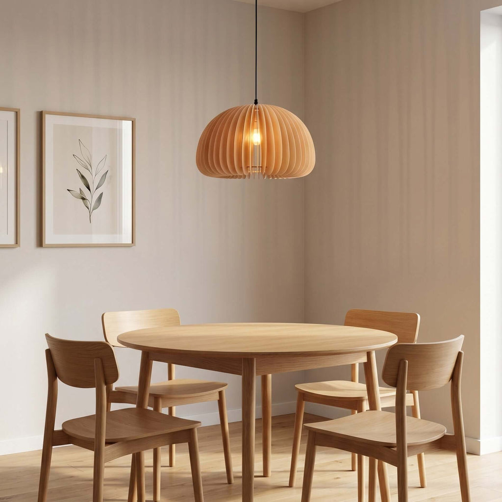 Wooden Pumpkin Pendant Lamp