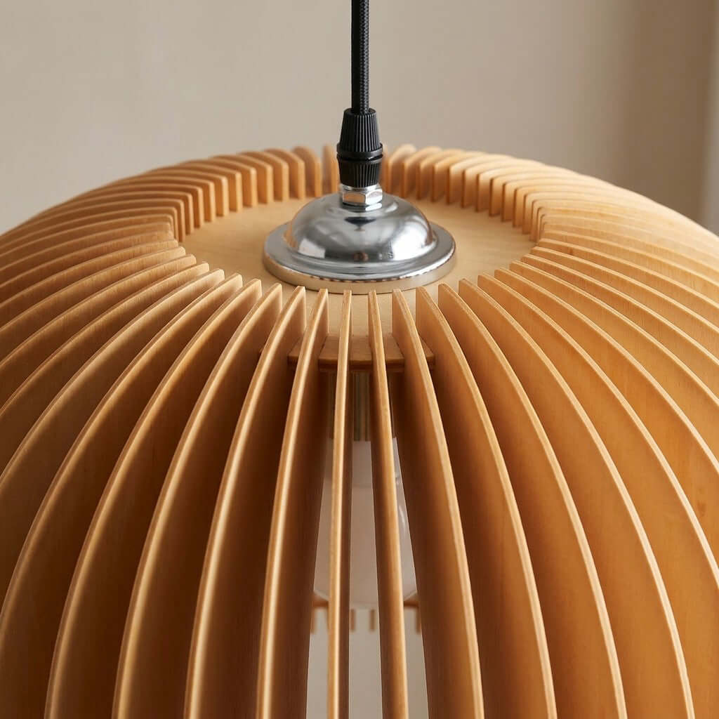 Wooden Pumpkin Pendant Lamp