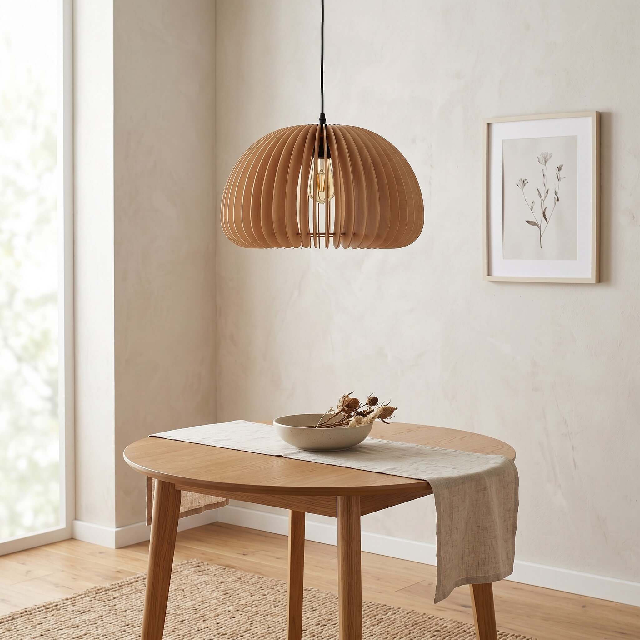 Wooden Pumpkin Pendant Lamp