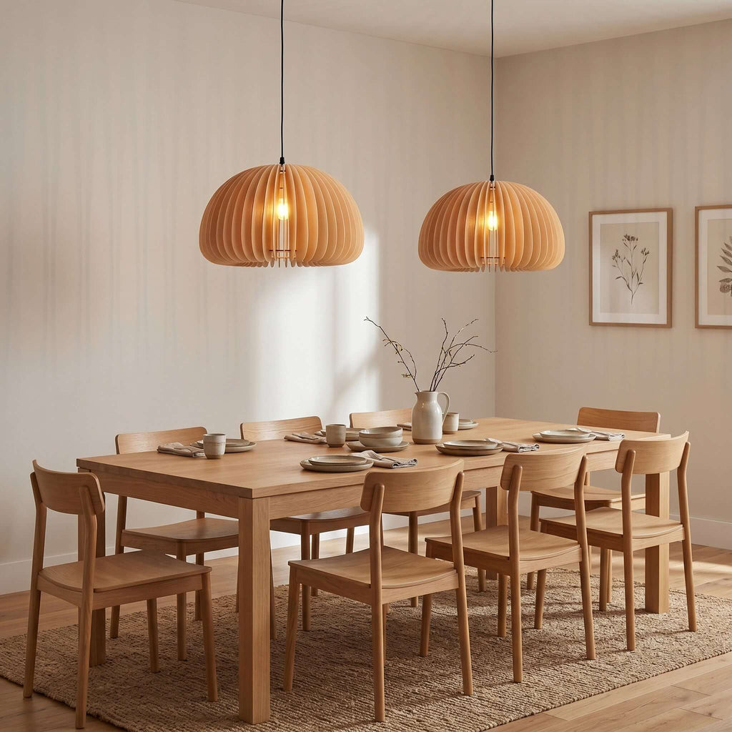 Wooden Pumpkin Pendant Lamp