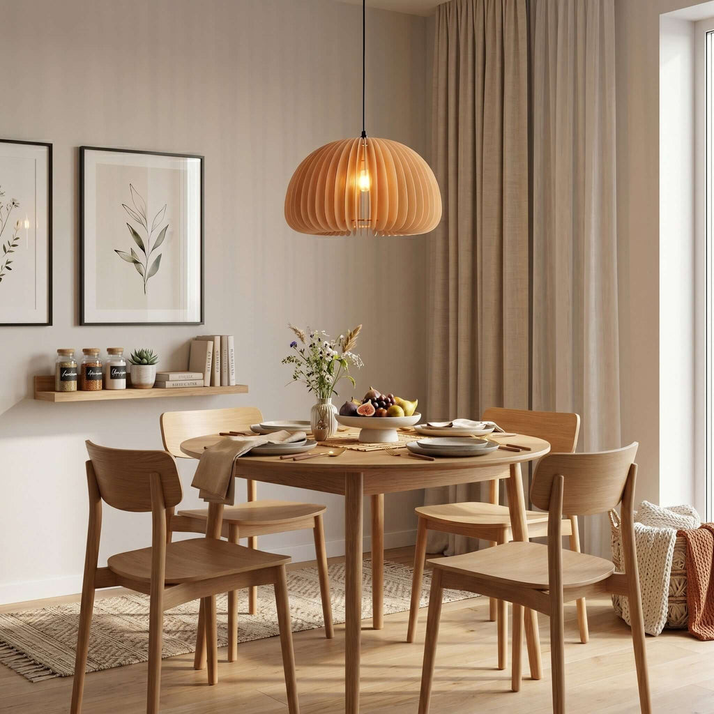 Wooden Pumpkin Pendant Lamp