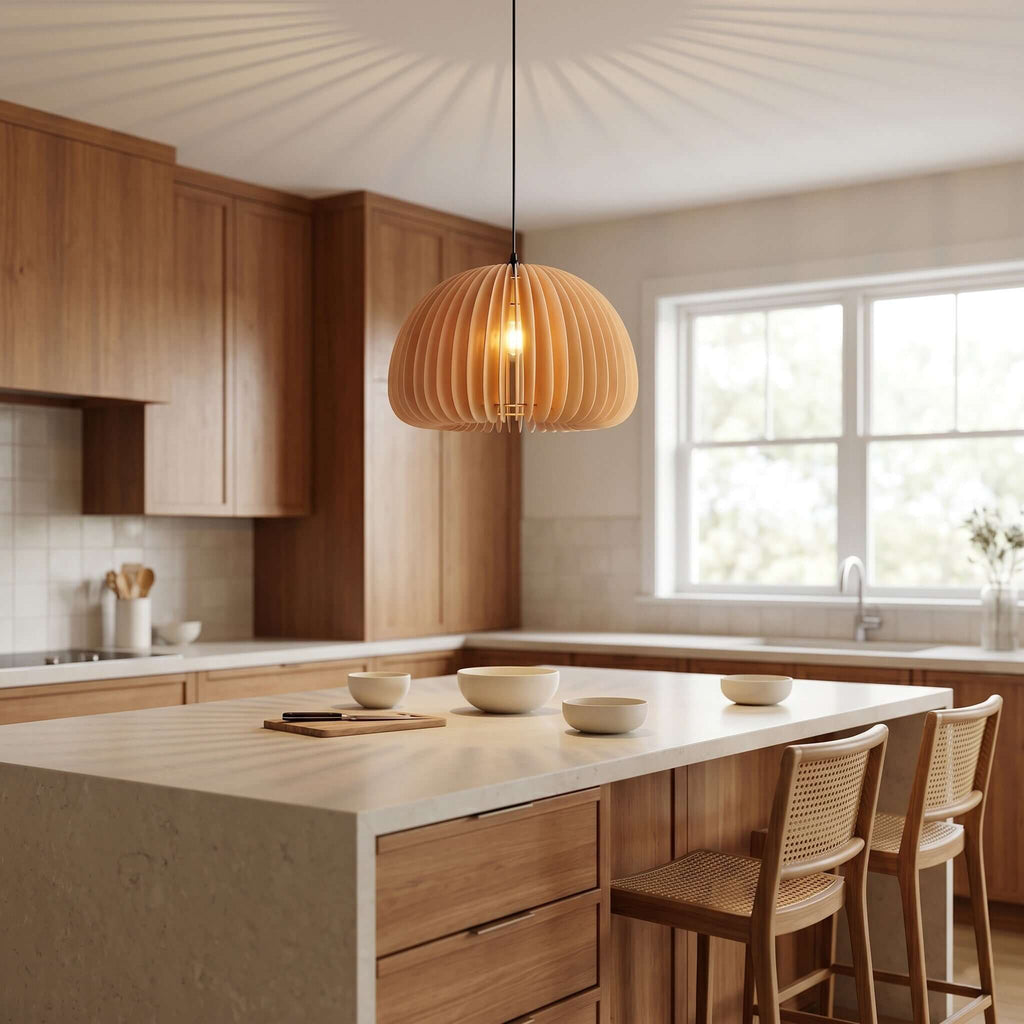Wooden Pumpkin Pendant Lamp
