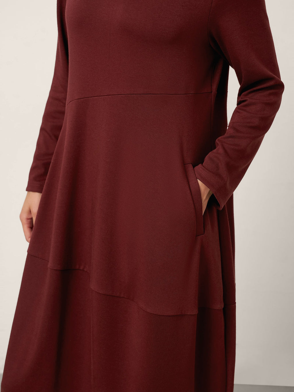 Wool-Cotton Asymmetric Cocoon Midi Dress AVERIE