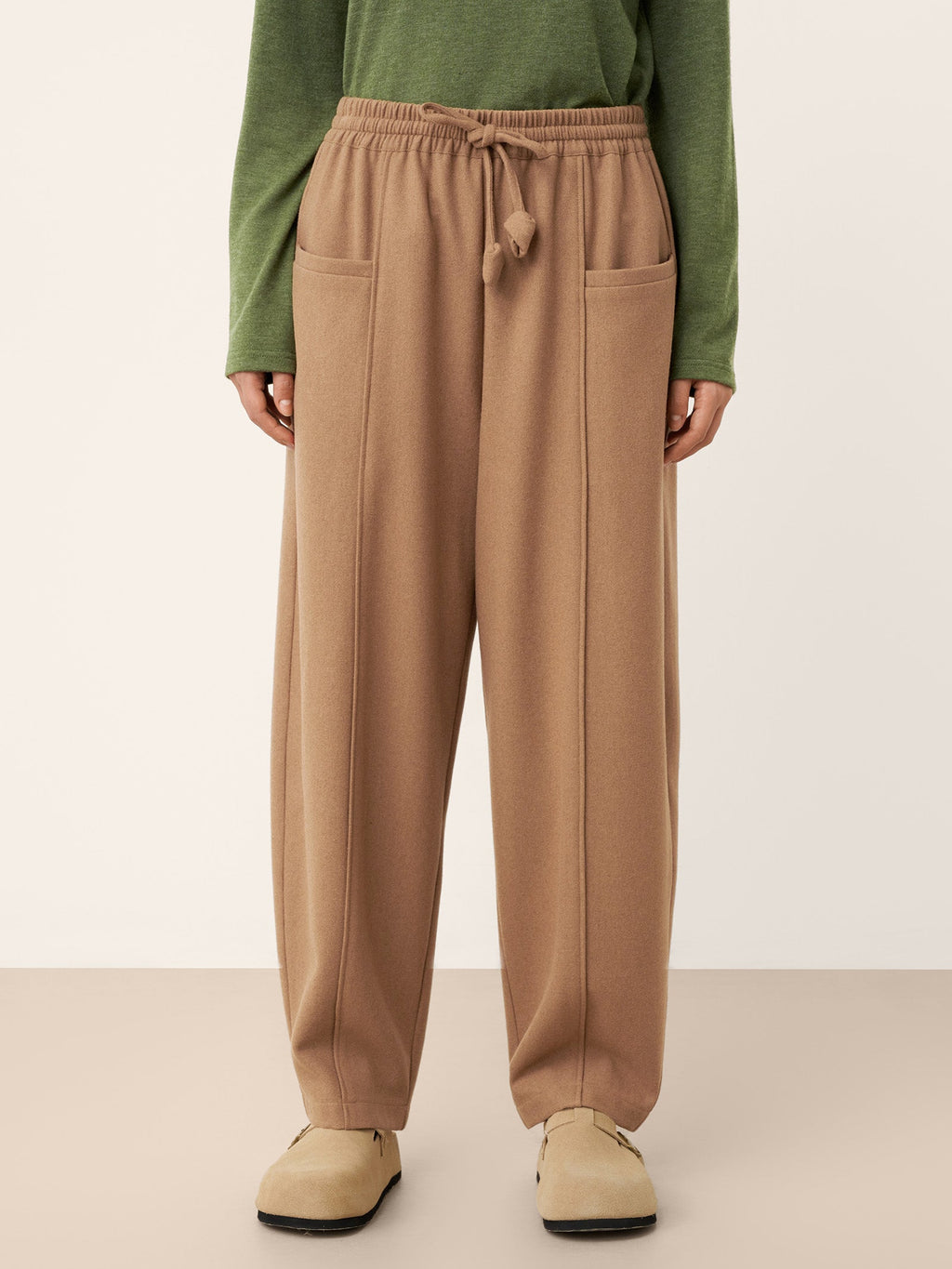 Wool Drawstring Patch Pocket Pants PRISCILLA