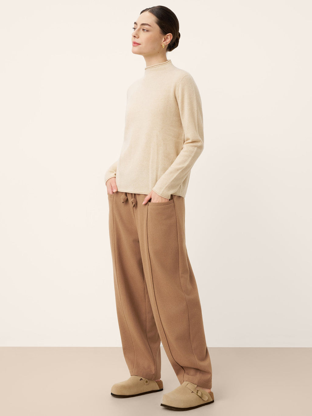 Wool Drawstring Patch Pocket Pants PRISCILLA