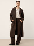 Wool Silk Double-Breasted Lapel Coat SAPPHIRE