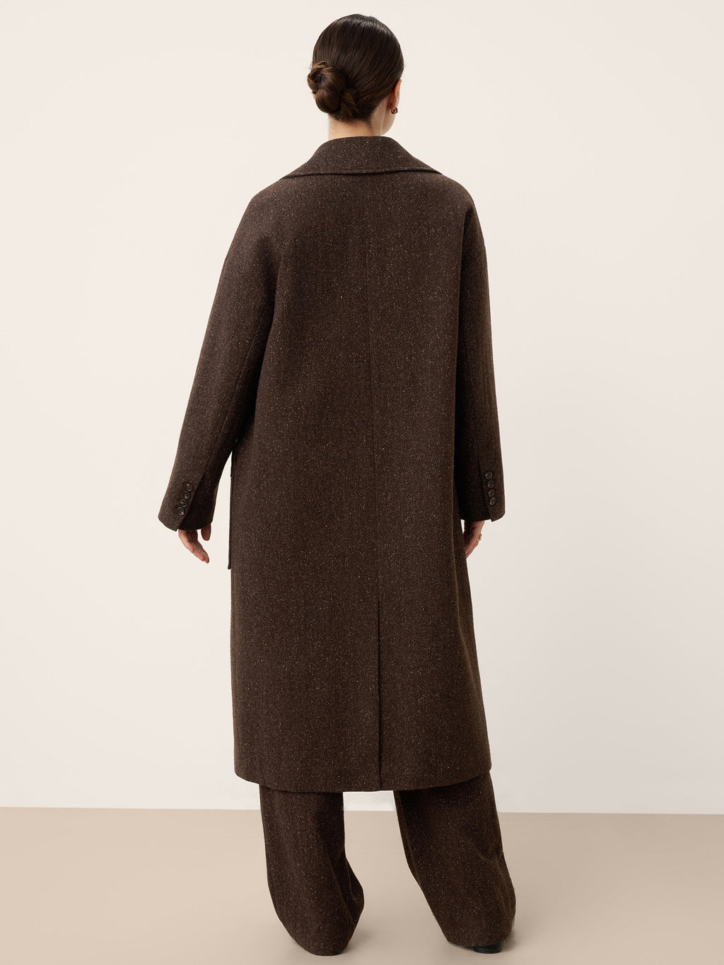 Wool Silk Double-Breasted Lapel Coat SAPPHIRE