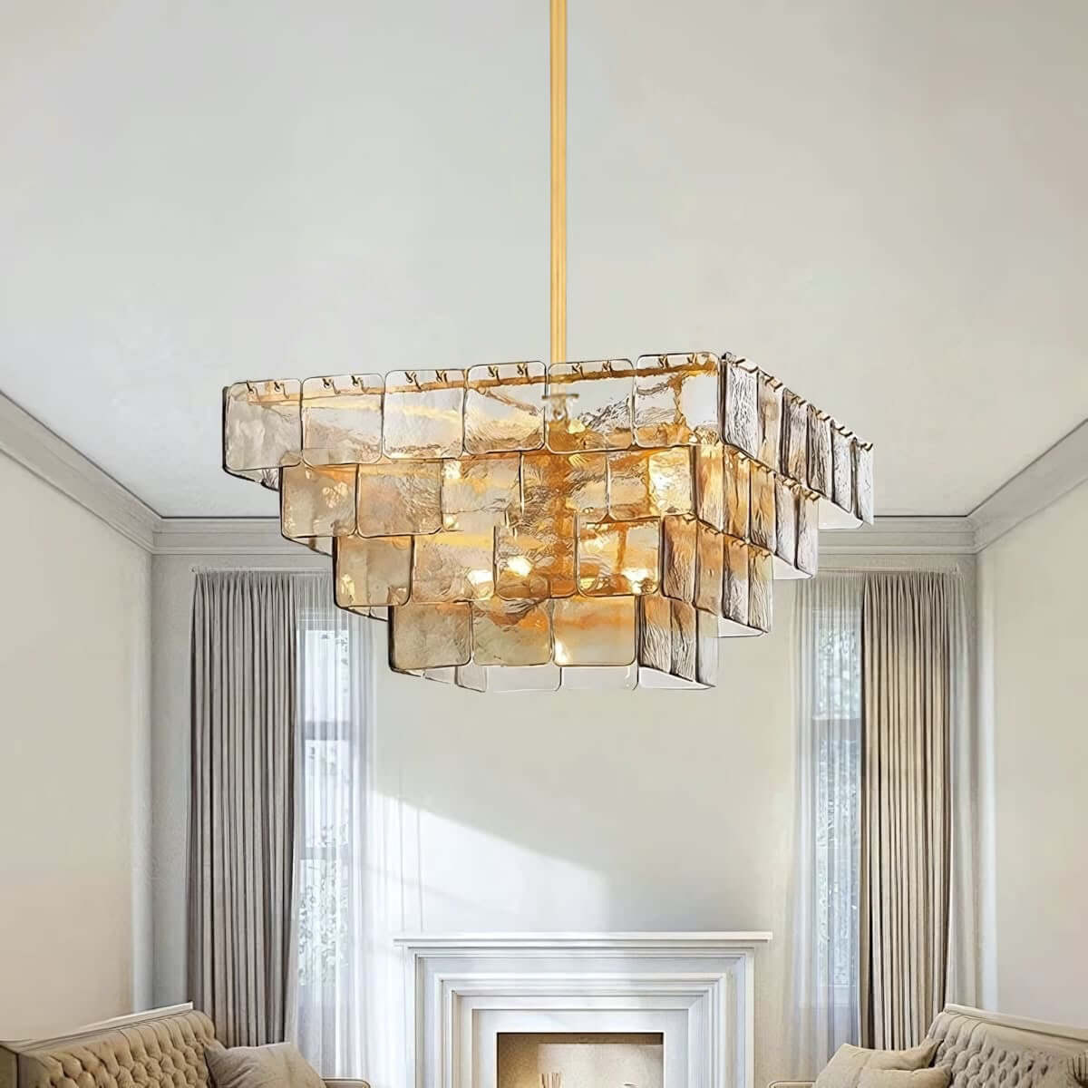 Zorvexa Glass Chandelier