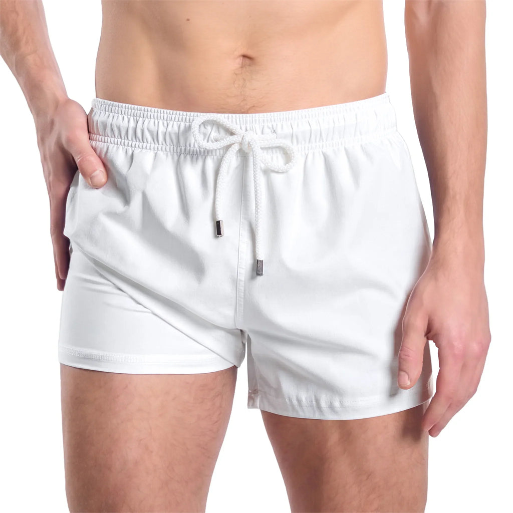 Men’s Premium Compression-Lined Hybrid Shorts – Arctic White