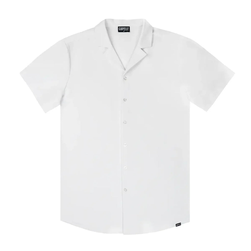 Men’s Short Sleeve Tailored Fit Button-Down Shirt – Arctic White