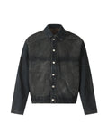 NOIR PATCHWORK WAXED DENIM JACKET
