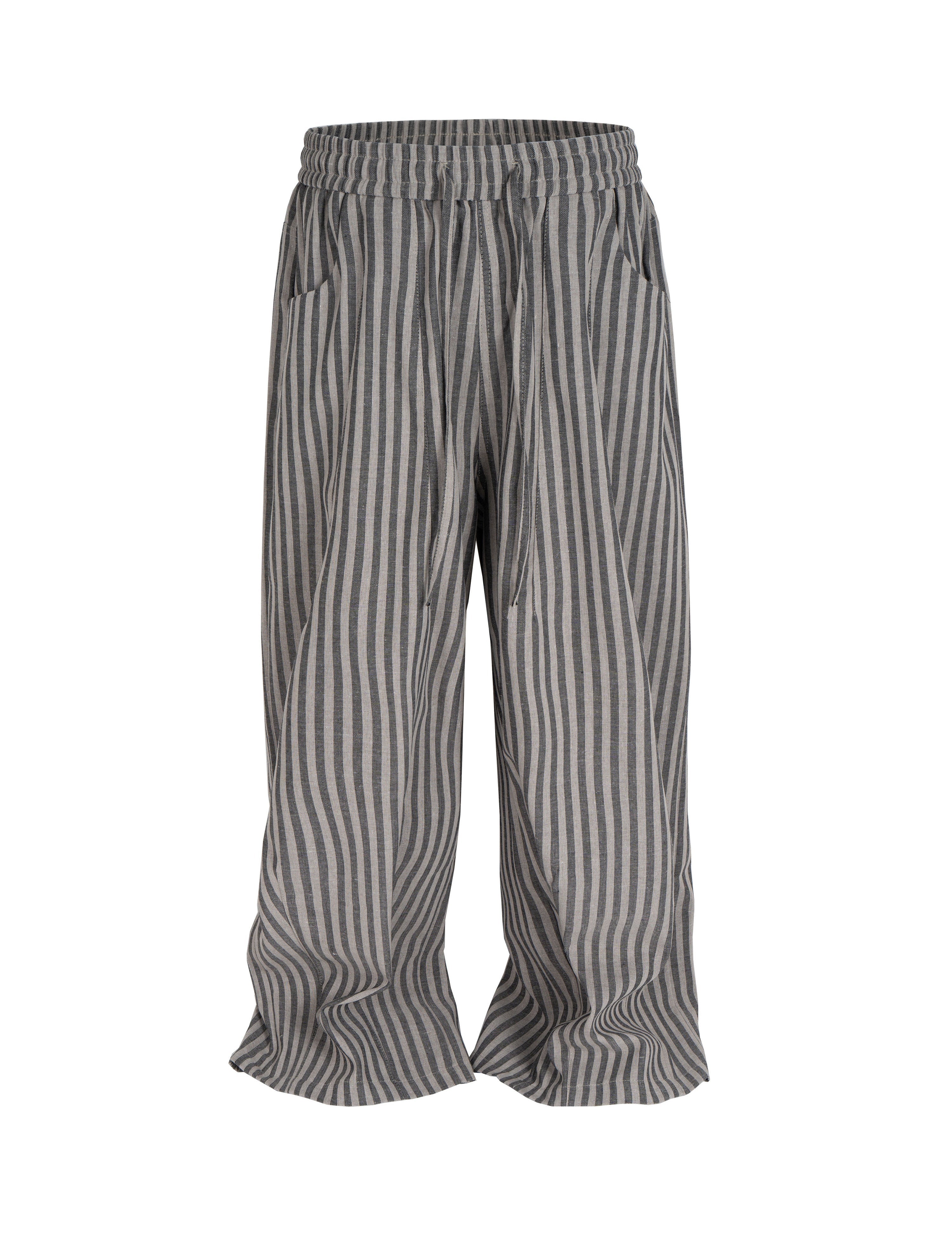 GREY STRIPED LOUNGE PANTS