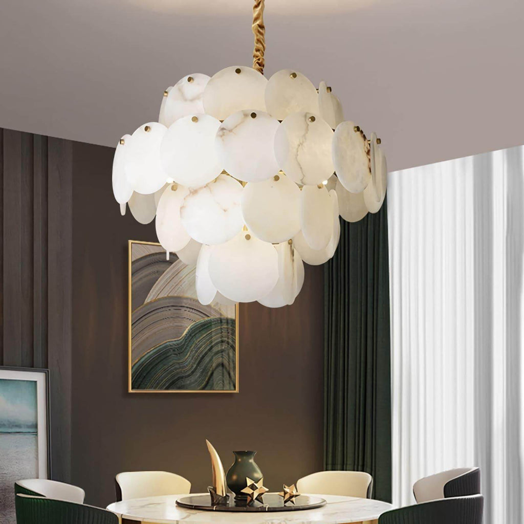 Marble Multi-Tiered Round Chandelier