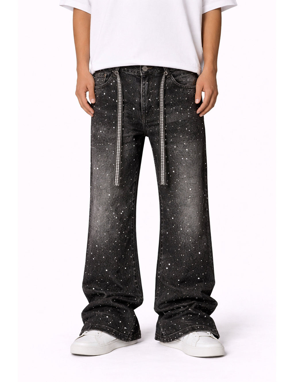 NOIR RHINESTONE DENIM
