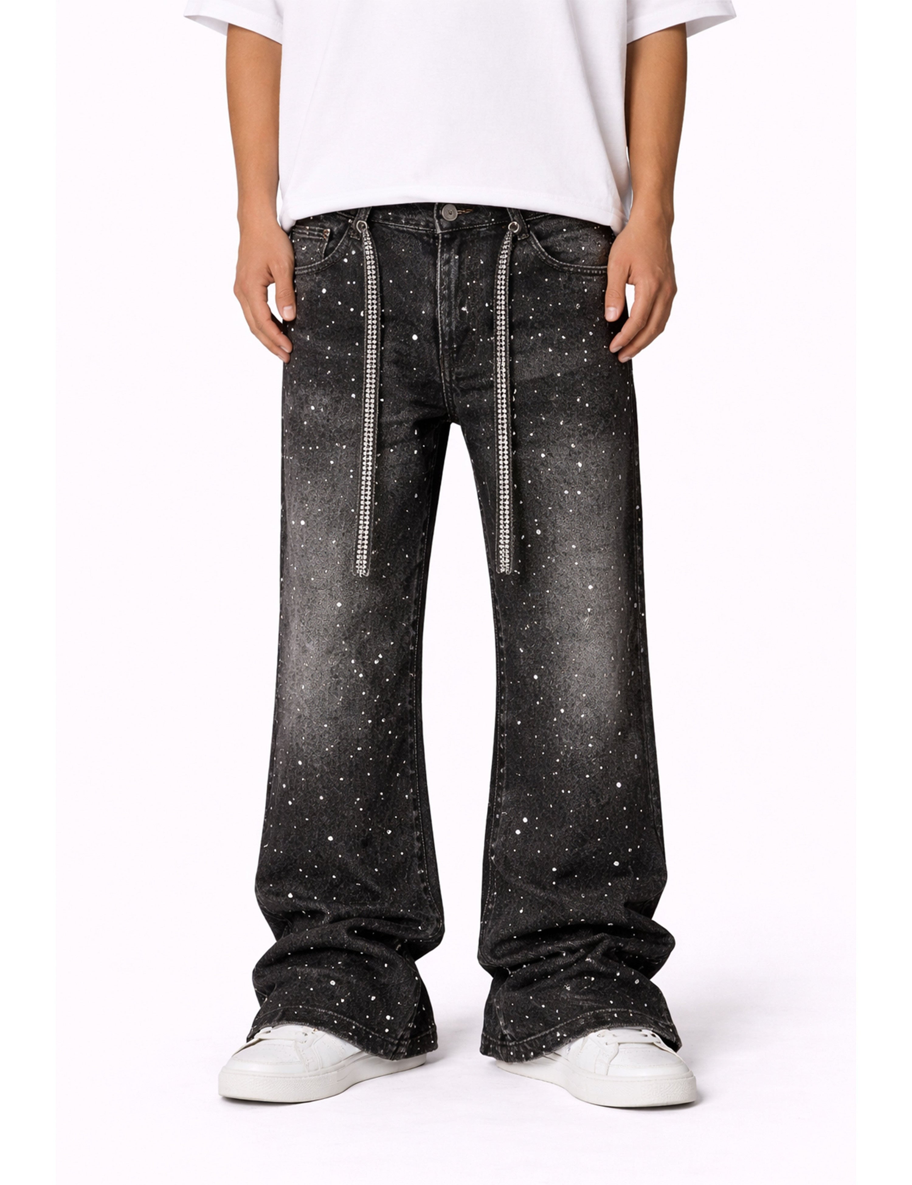 NOIR RHINESTONE DENIM