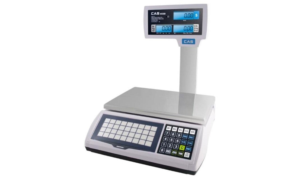CAS S2000JR-15LP DUAL RANGE PRICE COMPUTING SCALE w/LCD Pole Display, NTEP, 15 LB X 0.005 LB
