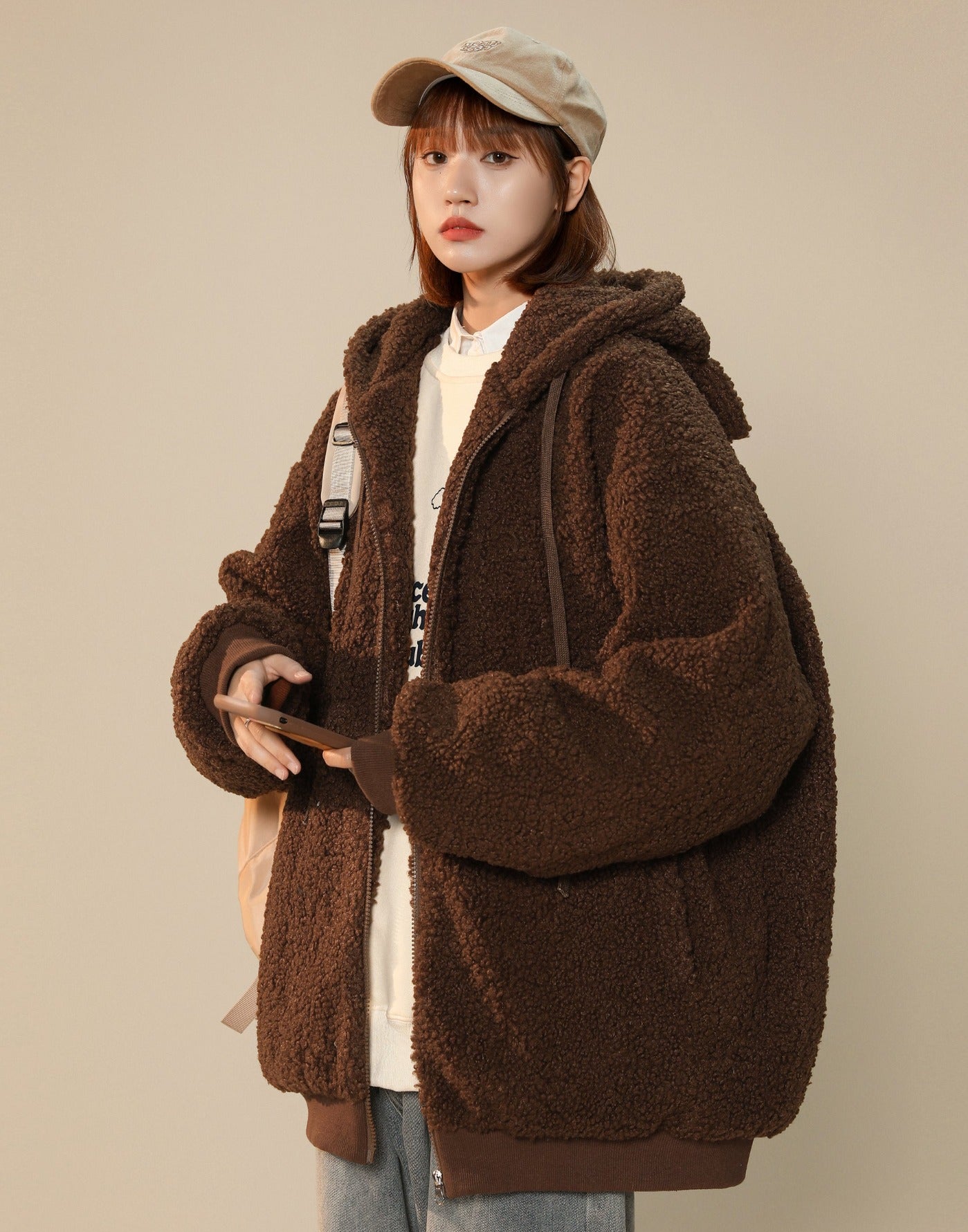 Women's Furry Bunny Ears Winter Jacket