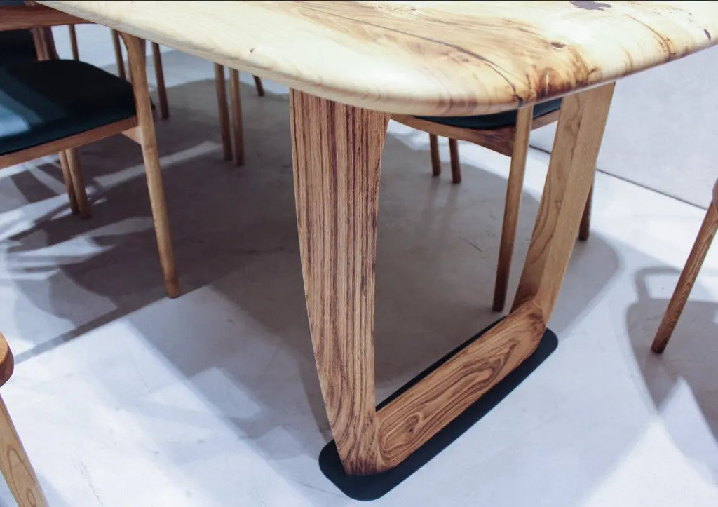 Rustic Solid Chestnut Wood Dining Table with Chestnut Legs