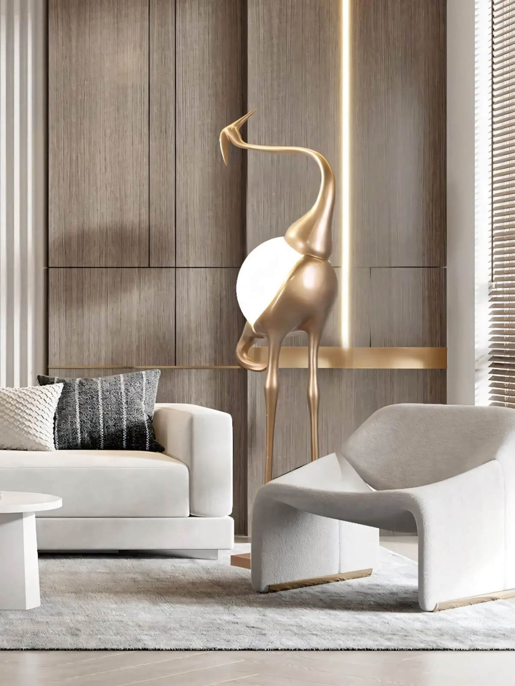 Crane Sculpture Floor Lamp