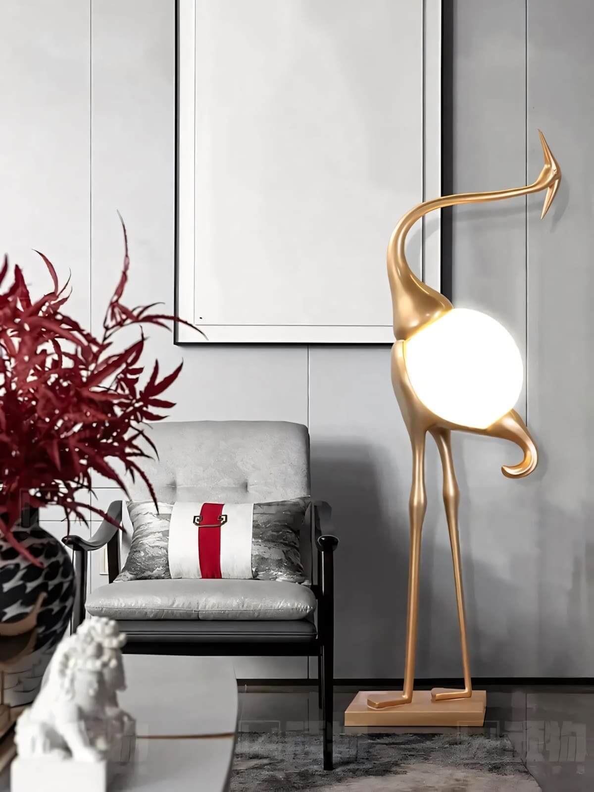 Crane Sculpture Floor Lamp