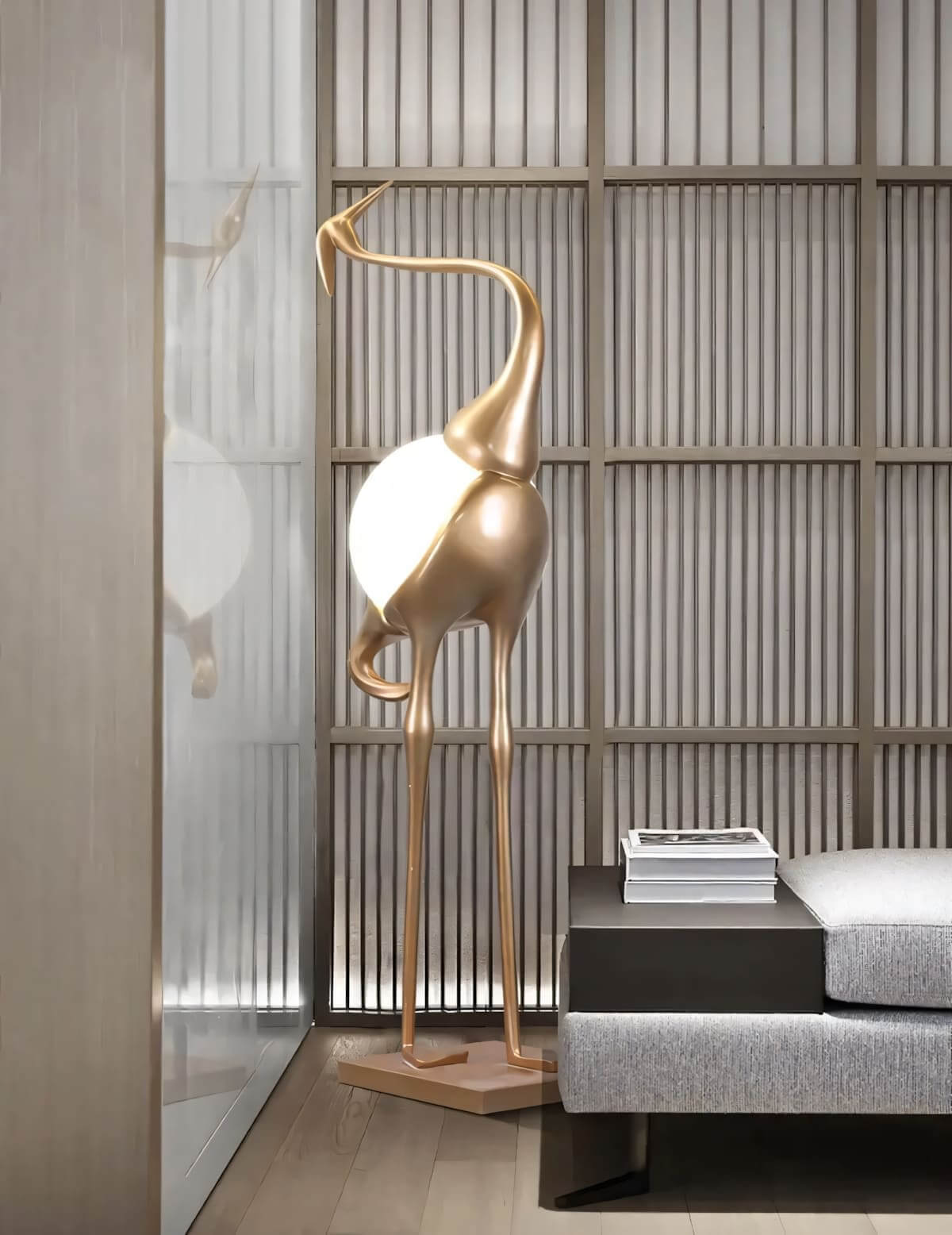 Crane Sculpture Floor Lamp