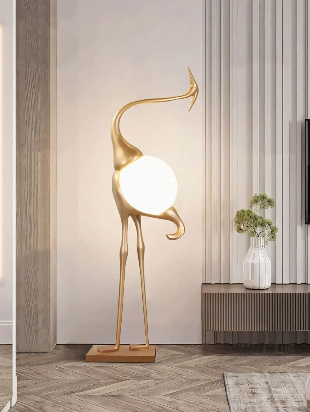 Crane Sculpture Floor Lamp