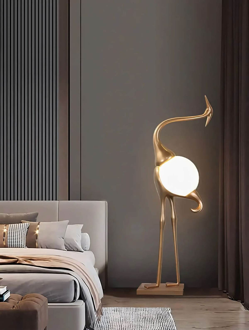Crane Sculpture Floor Lamp
