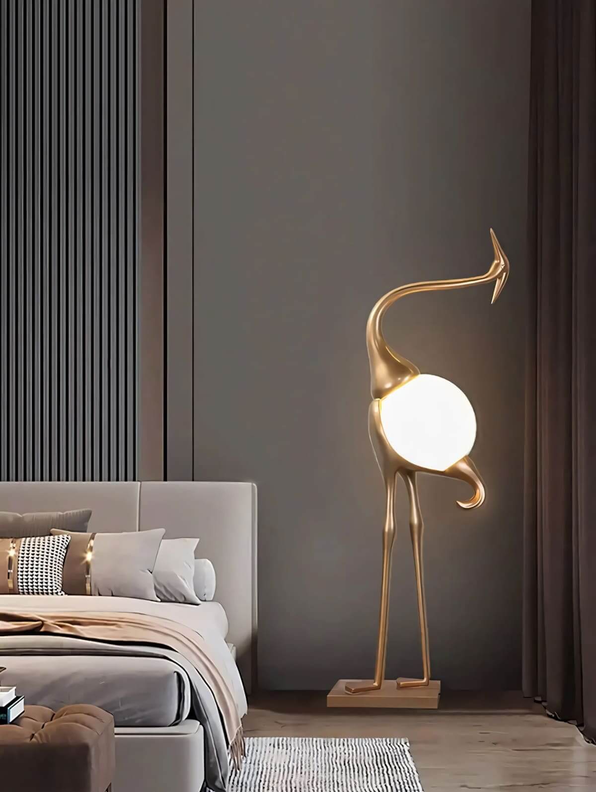 Crane Sculpture Floor Lamp