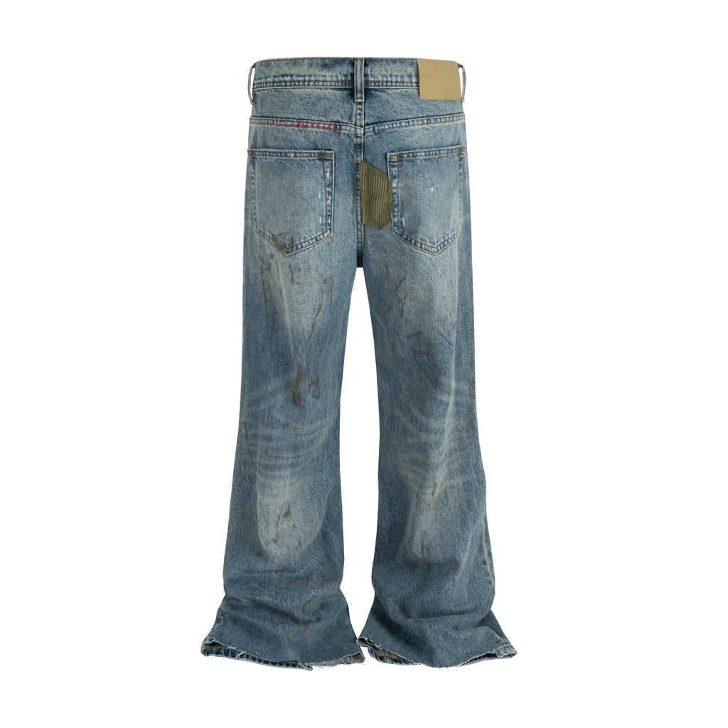 MUD PATCHWORK FLARE DENIM