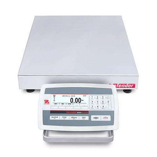 Ohaus D52XW50RQR5 DEFENDER 5000 Bench Scale, 50000 g x 2 g, 12" x 12", NTEP
