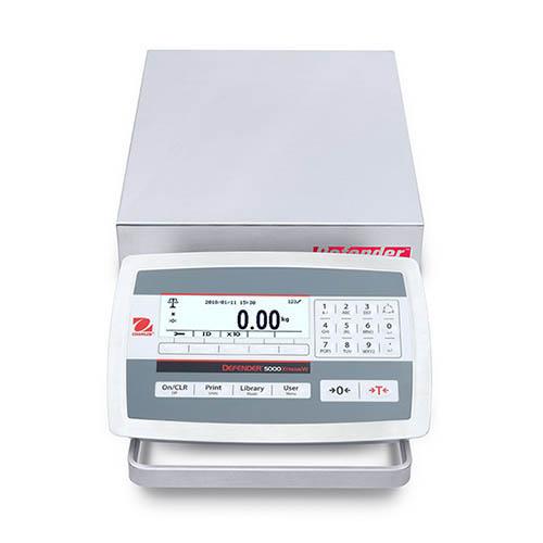 Ohaus D52XW5WQS5 Defender 5000 Washdown Bench Scale, 5000 g x 0.2 g, 10" x 10", NTEP