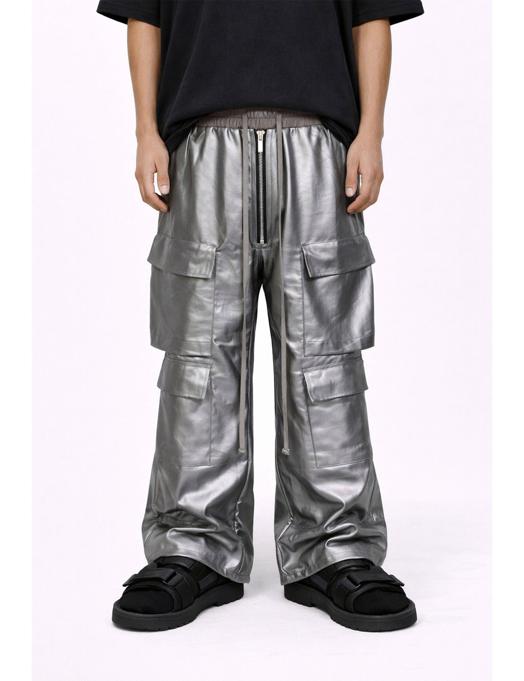METTALIC FLOW CARGO PANTS