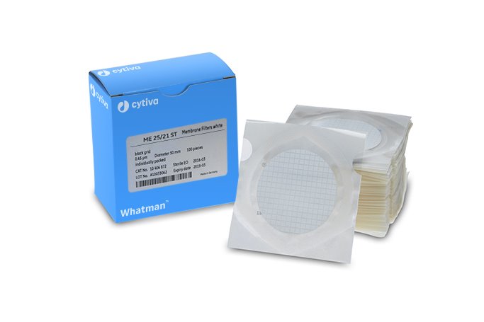 Whatman 66191ME ME25/21 Mixed Cellulose Ester Membrane Circle, white membane with black gridlines, sterile, 47 mm 0.45 µm, 2000/pk