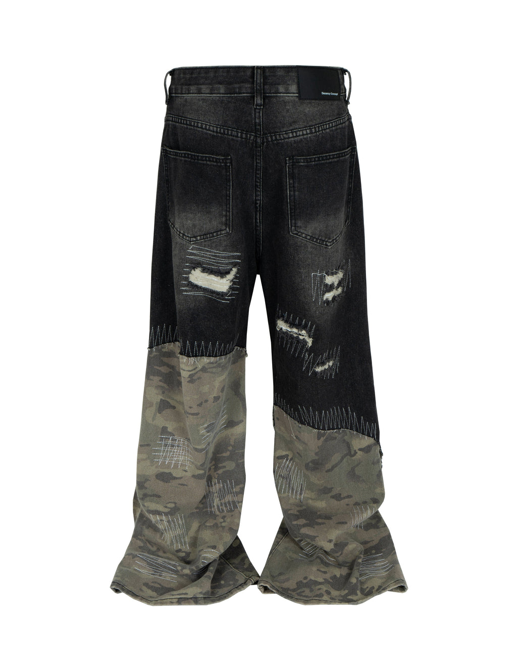NOIR SCAB CAMO FLARE DENIM