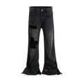DARK PATCHWORK FLARE DENIM