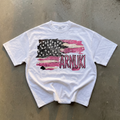 Arnuki Flag Cropped Boxy Streetwear Graphic Y2K Unisex Crew Neck T-Shirt 280GSM Cotton