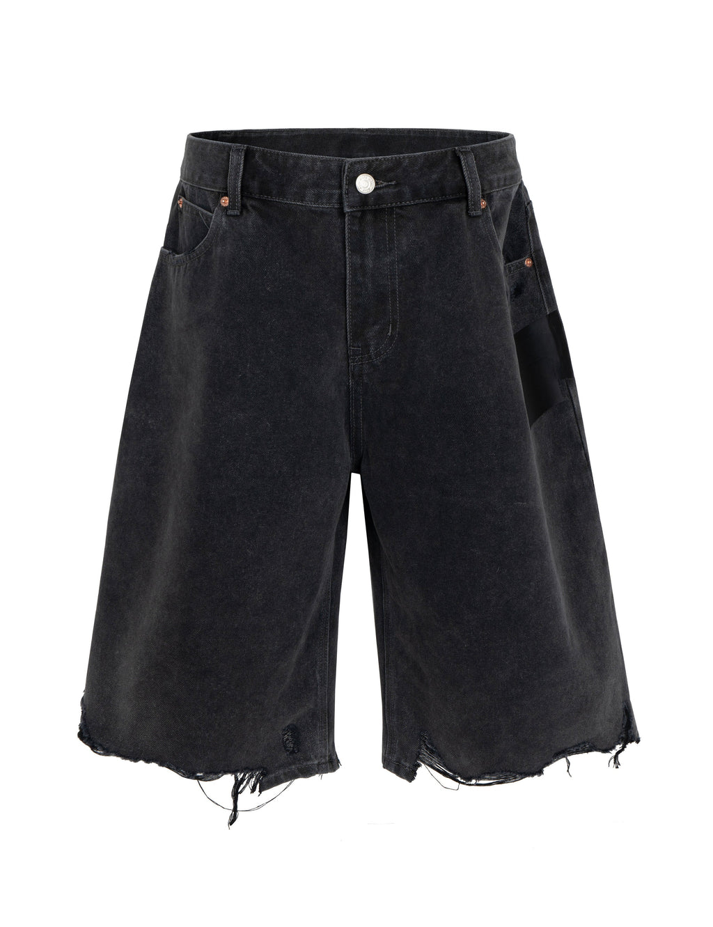 NOIR CUTOFF DENIM SHORTS