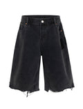 NOIR CUTOFF DENIM SHORTS