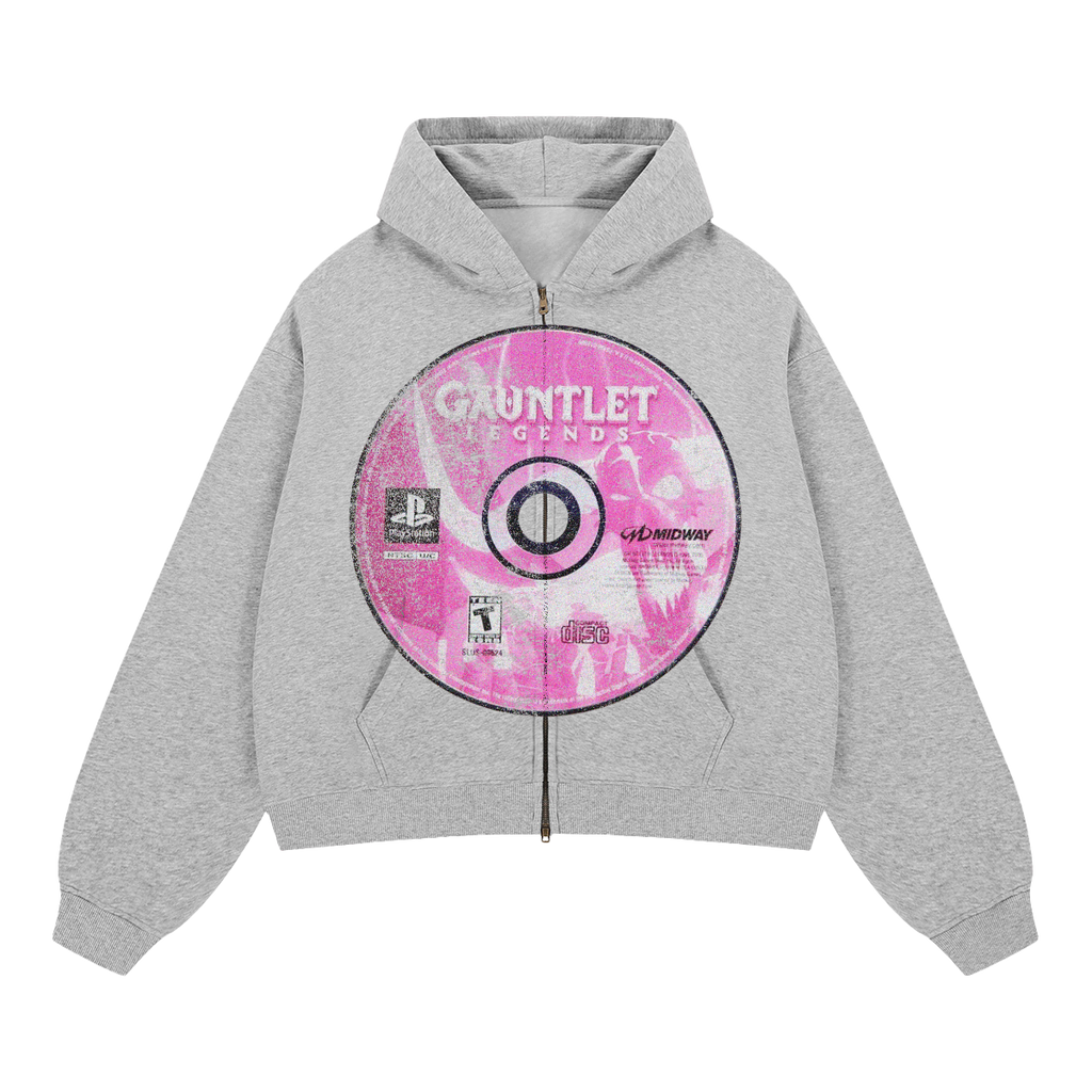 Gauntlet Unisex Zip Up Cropped Boxy Hoodie 380 GSM Sweatshirt For Streetwear And Layering