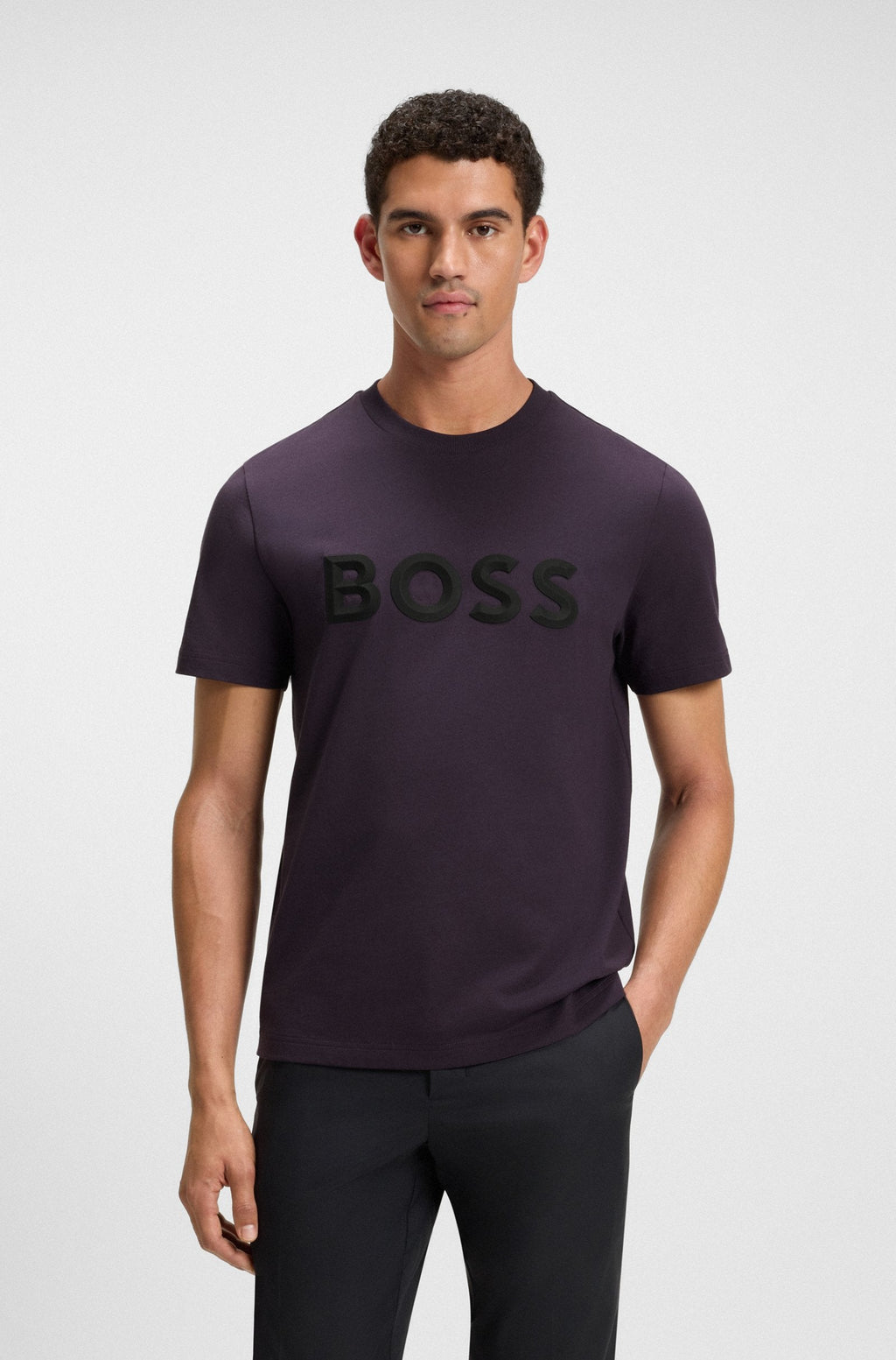 Boss Green Iconic Zone Tee - Dark Purple